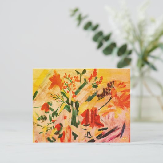 Abstract Flower Art Card Briefkaart (Staand voorkant)