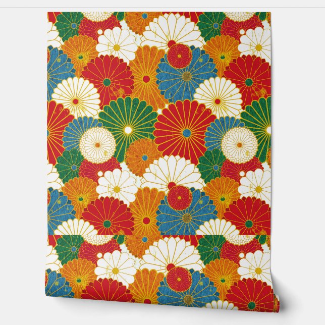 Abstract Flowers Behang (Afrollen)