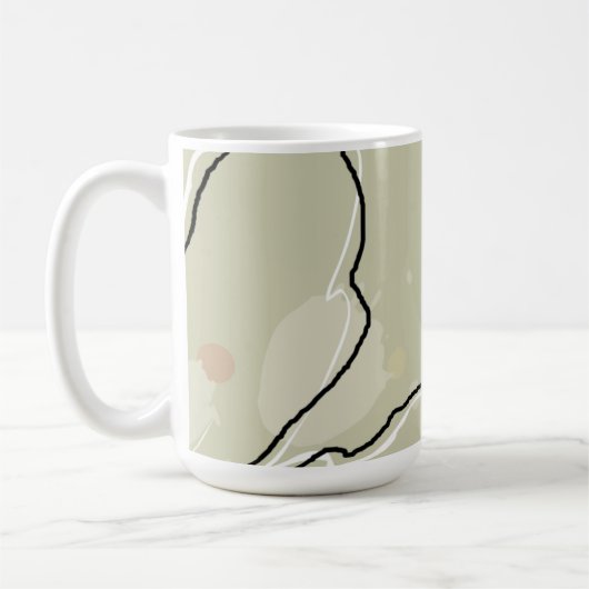 Abstract Flowers Coffee/Hot Chocolate Mug (Gauche)