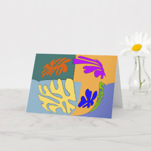 Abstract Flowers, Matisse Style Kaart