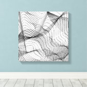 Abstract Flowing Lines Wall Art – Minimal Line Art Canvas Afdruk (Insitu (Houten vloer))