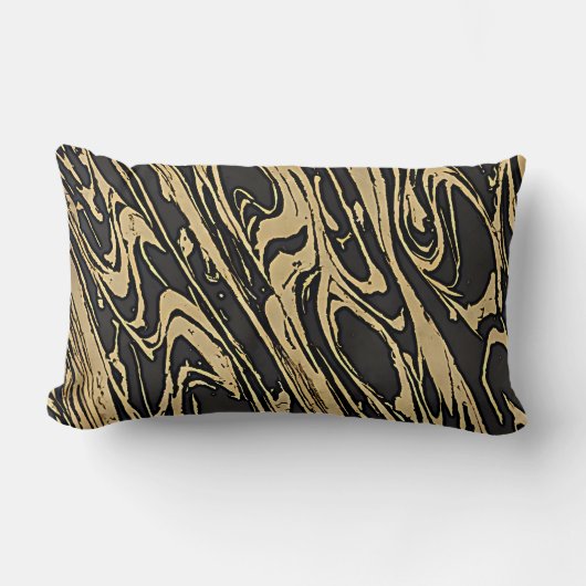 Abstract Fluid Art - Black Marble Effect Kussen (Voorkant)