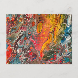 Abstract fluid art briefkaart