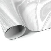 Abstract Fluid Grijs en Wit Marmeren Swirl Cadeaupapier (Rol Hoek)