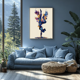 Abstract Fluid Ink Gymnast – Modern Motion Art Poster