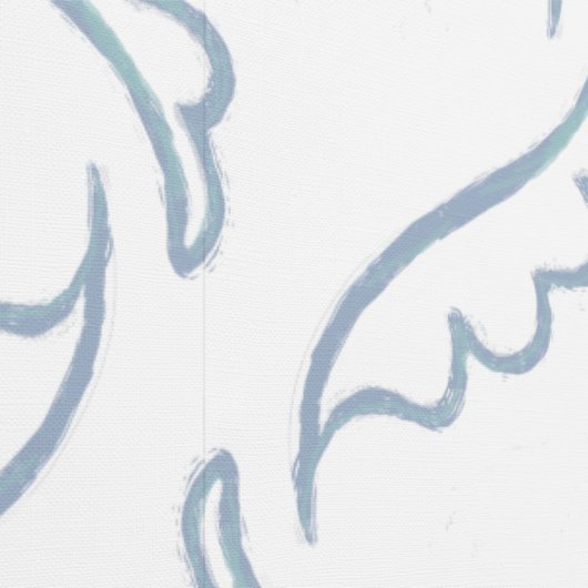 Abstract Foliage Modern Licht Wit en Blauw Behang (Zoom)