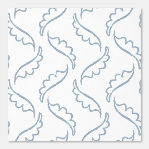 Abstract Foliage Modern Licht Wit en Blauw Behang