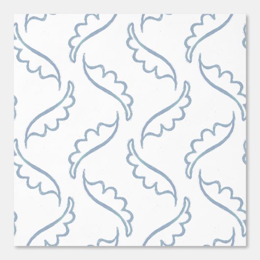 Abstract Foliage Modern Licht Wit en Blauw Behang (Voorkant)
