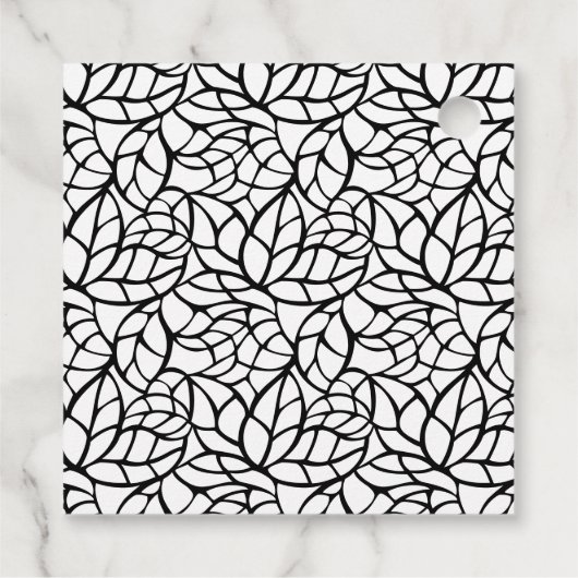 Abstract Foliage Pattern Bruiloft Bedankjes Labels (Achterkant)