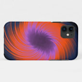 Abstract fractaal patroon spiraal paars en oranje Case-Mate iPhone case (Achterkant (horizontaal))