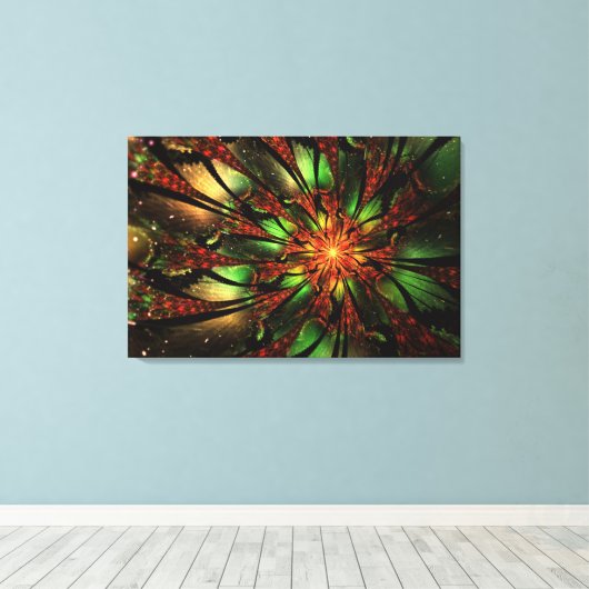 Abstract fractal flower design.  canvas afdruk (Insitu (Houten vloer))