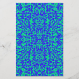 Abstract fractal in blauw en groen briefpapier