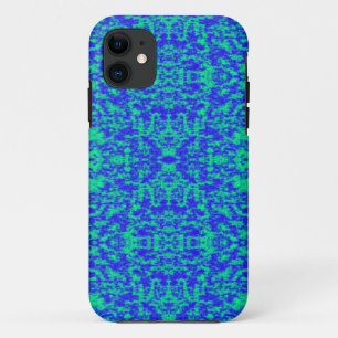 Abstract fractal in blauw en groen iPhone 11 hoesje