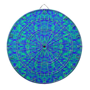 Abstract fractal in blauw en groen dartbord