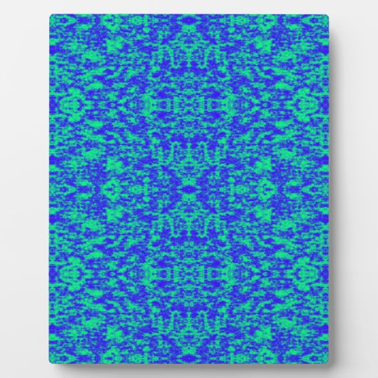 Abstract fractal in blauw en groen fotoplaat (Voorkant)