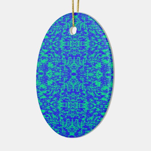 Abstract fractal in blauw en groen keramisch ornament (Links)