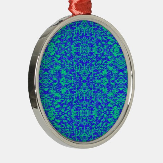 Abstract fractal in blauw en groen metalen ornament (Rechts)