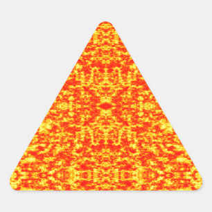 Abstract fractal in rood en Oranje Driehoek Sticker