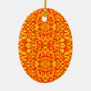 Abstract fractal in rood en Oranje Keramisch Ornament