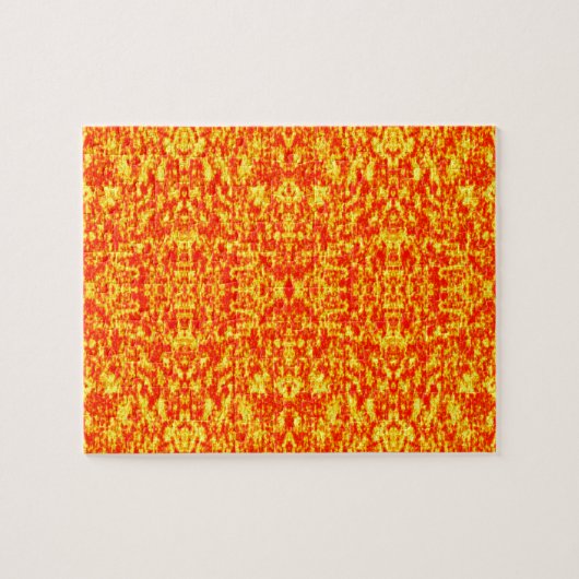 Abstract fractal in rood en Oranje Legpuzzel (Horizontaal)