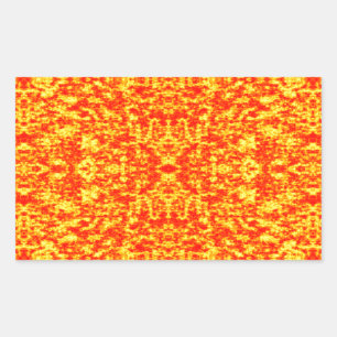 Abstract fractal in rood en Oranje Rechthoekige Sticker