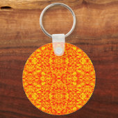 Abstract fractal in rood en Oranje Sleutelhanger (Voorkant)