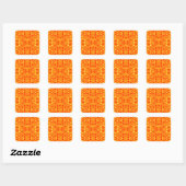 Abstract fractal in rood en Oranje Vierkante Sticker (Vel)