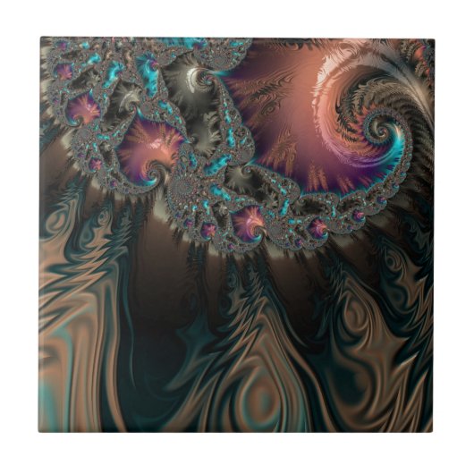Abstract fractal patterns and shapes. Fractal Art Tegeltje (Voorkant)