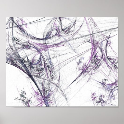 Abstract Fractal Spider Web op White Canvas Print (Voorkant)