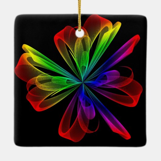 Abstract fractal Wave Design Keramisch Ornament (Achterkant)