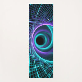 Abstract fractal waves in turquoise and purple  yogamat