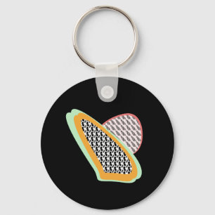 Abstract Fruit Papaja Drakenfruit Patroon Sleute Sleutelhanger
