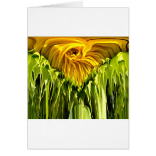 Abstract funky retro zonnebloem, geschrokken geome