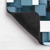 Abstract Futuristic Blue Cube Voxel Pattern Muismat (Hoek)