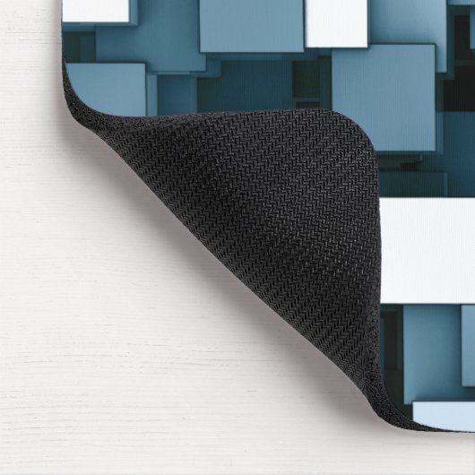 Abstract Futuristic Blue Cube Voxel Pattern Muismat (Hoek)