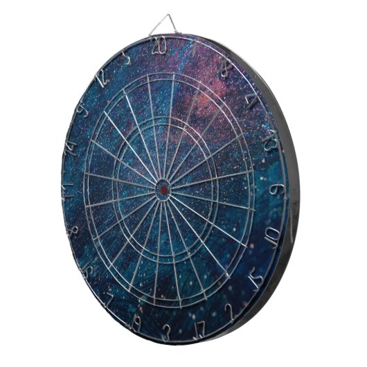 Abstract galaxy Glitter Paint Patroon Dartbord (Voorkant Rechts)