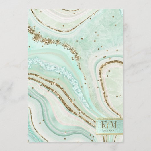 Abstract Geagate Wedding Menu V1 Mint ID827 (Achterkant)