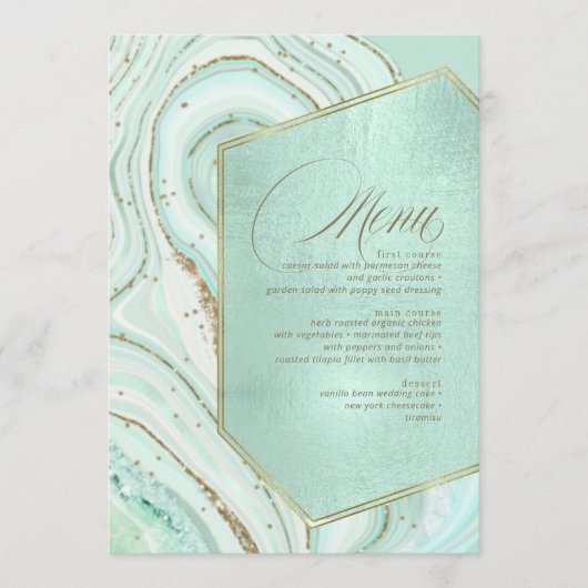 Abstract Geagate Wedding Menu V1 Mint ID827 (Voorkant)