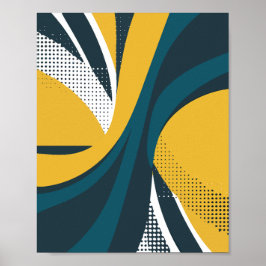 Abstract gebogen stroomontwerp poster