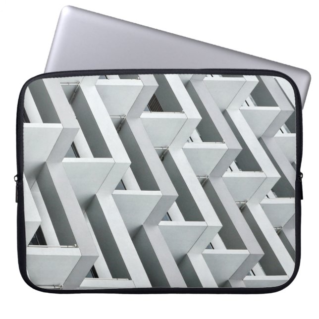 Abstract gebouw laptop sleeve (Voorkant)