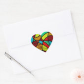 Abstract gebrandschilderd glas "Love Heart" sticke Hart Sticker (Envelop)