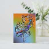 abstract Gecko Briefkaart (Staand voorkant)