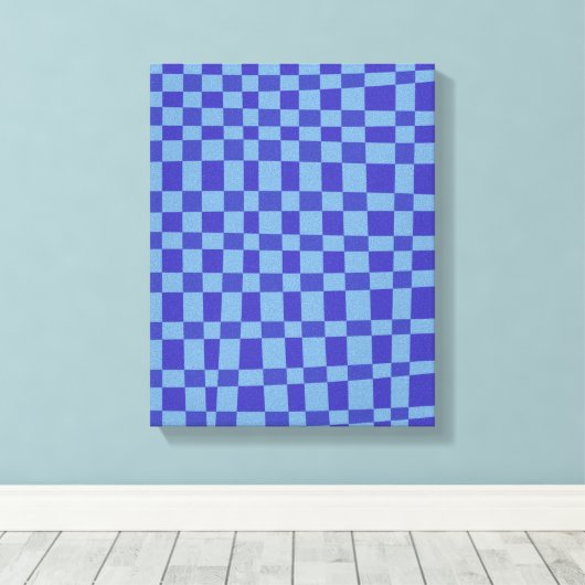 Abstract Gecontroleerd patroon van vormen in blauw Canvas Afdruk (Insitu (Houten vloer))