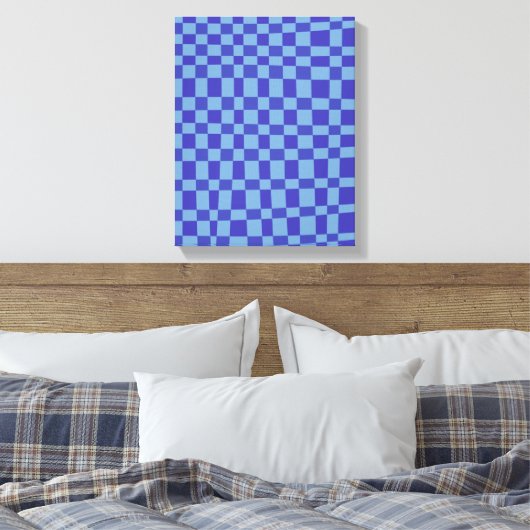 Abstract Gecontroleerd patroon van vormen in blauw Canvas Afdruk (Insitu (Slaapkamer))