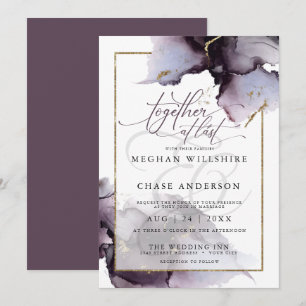 Abstract gedempt Amethyst Heather Paars Wedding In Kaart