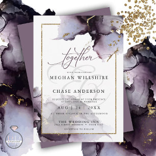 Abstract gedempt Amethyst Heather Paars Wedding Kaart