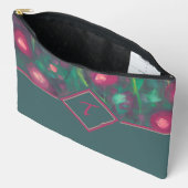 Abstract gedempte rode rozen monogram etui (Open)