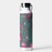 Abstract gedempte rode rozen waterfles (Voorkant)