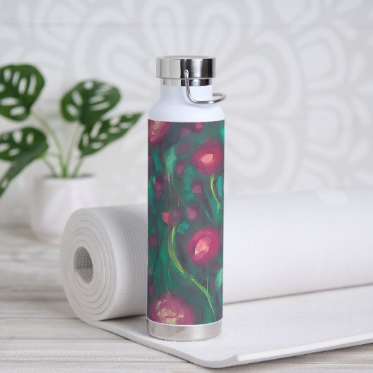 Abstract gedempte rode rozen waterfles (Yoga)