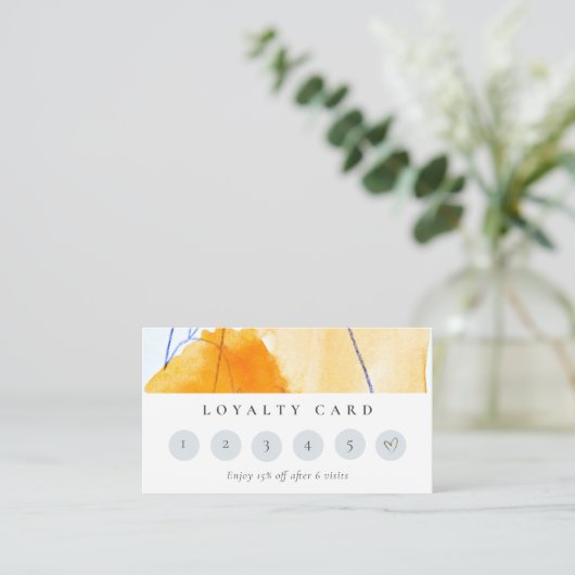 Abstract geel blauw Waterverf kunst loyaliteit Kaa Visitekaartje (Staand voorkant)